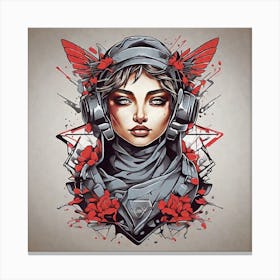 Tattooed Girl Canvas Print