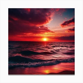 Sunset On The Beach 581 Canvas Print