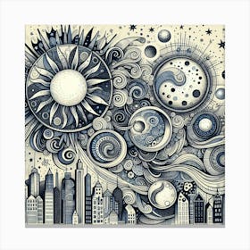 Sun And Moon 5 Canvas Print