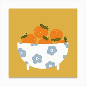 Bowl Of Oranges Canvas Print
