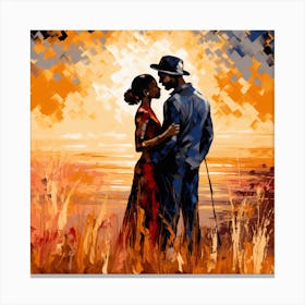 Sunset Couple Canvas Print