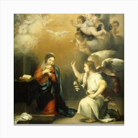 Adoration Of The Virgin Canvas Print