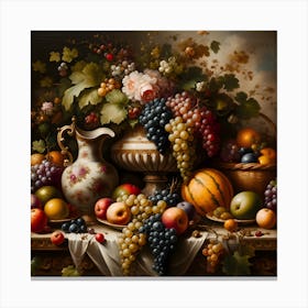 Fruit And Flowers Canvas Print