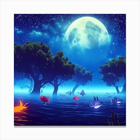 Night In The Forest Canvas Print