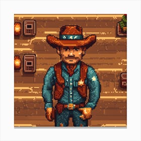 Pixel Cowboy Canvas Print
