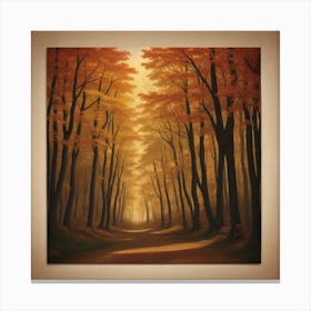 Autumn Forest Scenery Landscape Print Famous F 0 1 Canvas Print