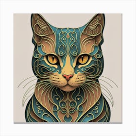 Cat Art Canvas Print