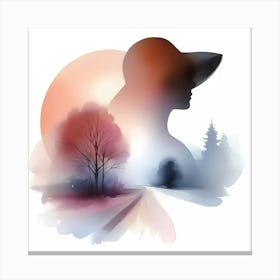 Silhouette Of A Woman 6 Canvas Print