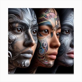 Portrait Of A Woman With Tattoos Canvas Print