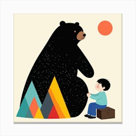 Bear With A Child Canvas Print