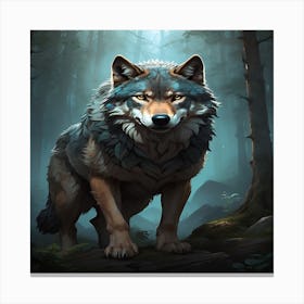 Wolf In The Forest Canvas Print