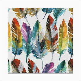 Watercolor Feathers 2 Canvas Print