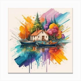 Stunning watercolor landscapes Canvas Print