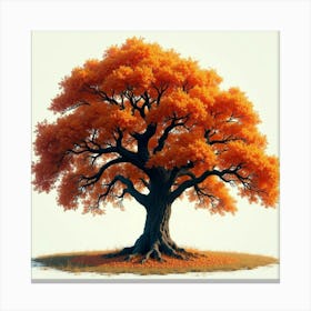 Ancient Oak Tree With Vibrant Autumn Foliage 1 Canvas Print