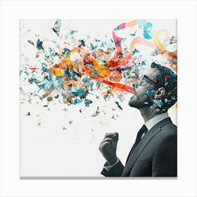 Man Blowing Out Butterflies Canvas Print