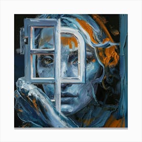 Woman In A Window Canvas Print