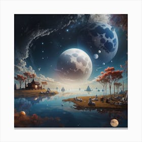 Moons And Planets Canvas Print