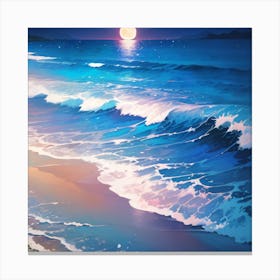 Aesthetic series: Night Beachwaves Canvas Print