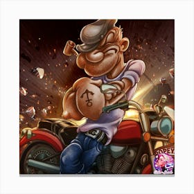 Bad bone popeye Canvas Print