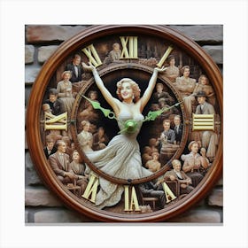 Marilyn Monroe Clock Canvas Print