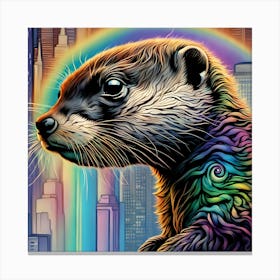 Rainbow Otter 1 Canvas Print