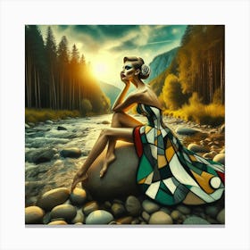 Beautiful Woman In A Dress Canvas Print