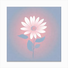 A White And Pink Flower In Minimalist Style Square Composition 542 Canvas Print