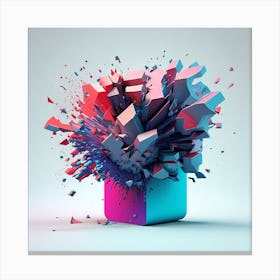 3d Illustration Of A Colorful Explosion Canvas Print