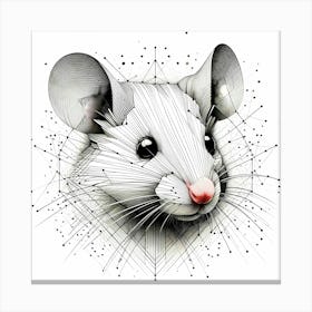 Mouse Head - Abstract Line Art Illustration 290 Canvas Print