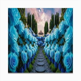 Blue Roses Garden Canvas Print