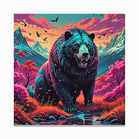 Bear In The Mountains Canvas Print