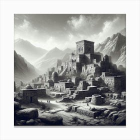 City In The Mountains Canvas Print