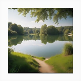 Path Leading To A Lake Canvas Print