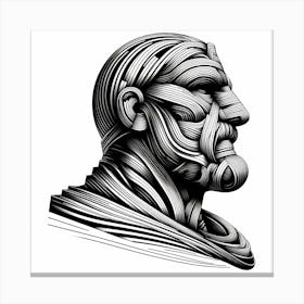 Head - Abstract Line Art Illustration 31 Canvas Print