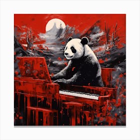 Panda Bear Piano Canvas Print