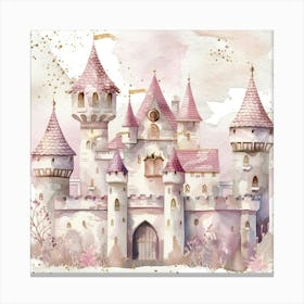 Watercolor Fairy Castle Canvas Print