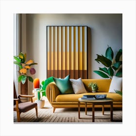 Yellow Living Room Canvas Print