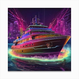 Yacht In The City Canvas Print