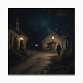 Village At Night 1 Canvas Print