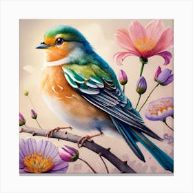 Bird On A Branch 9 Canvas Print