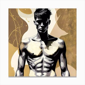 The Male Illustrations Athletic MaleWith No Shirt Canvas Print