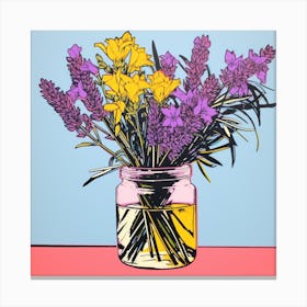 Lavender Pop Art Illustration Square Canvas Print