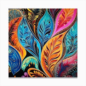 Colorful Feathers 7 Canvas Print