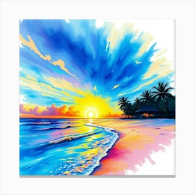 Sunset On The Beach 19 Canvas Print