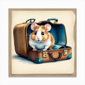 Hamster In Suitcase Canvas Print