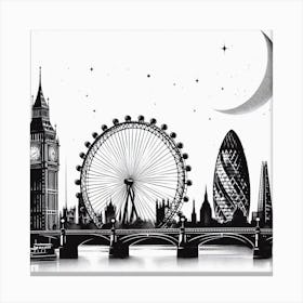 London Skyline London England Architecture Drawing Canvas Print