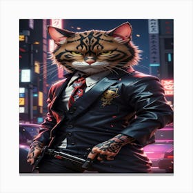 Cat In A Suit Canvas Print