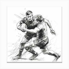 Rugby Players Running 2 Canvas Print