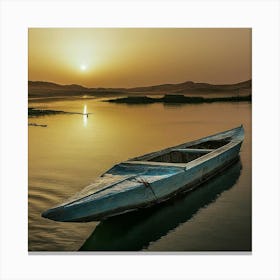 Sunset In The Nile Canvas Print