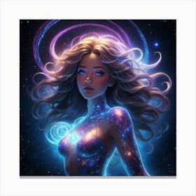 Girl In Space Canvas Print